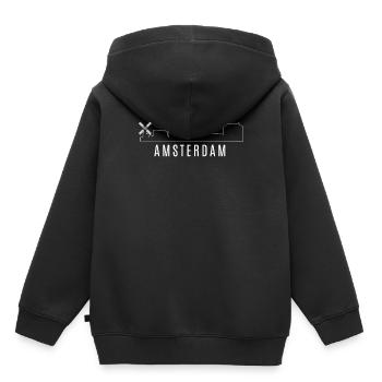 Amsterdam - Sweat Premium à capuche enfant bio - noir - Dos - AI Model Kid Male (0cm)