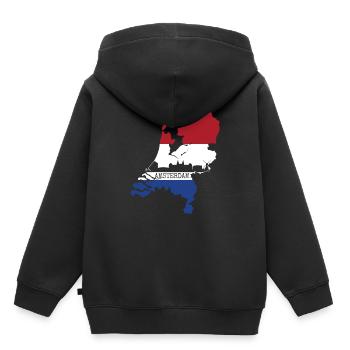 Amsterdam - Sweat Premium à capuche enfant bio - noir - Dos - AI Model Kid Male (0cm)