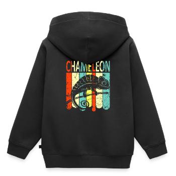 Caméléon - Sweat Premium à capuche enfant bio - noir - Dos - AI Model Kid Male (0cm)
