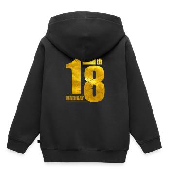 18. Geburtstag - Kinder Premium Organic Hoodie - Schwarz - Hinten - AI Model Kid Male (0cm)