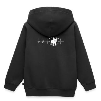 Bouledogue français - Sweat Premium à capuche enfant bio - noir - Dos - AI Model Kid Male (0cm)