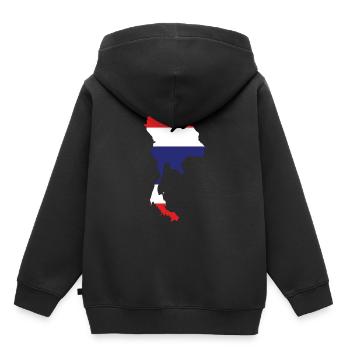 Thaïlande - Sweat Premium à capuche enfant bio - noir - Dos - AI Model Kid Male (0cm)