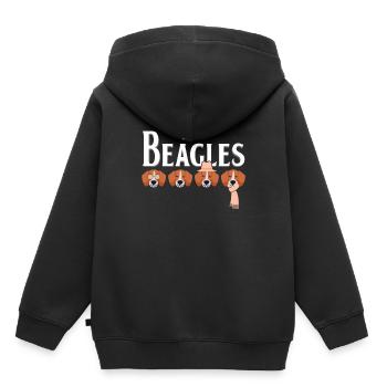 Beagle - Kinder Premium Organic Hoodie - Schwarz - Hinten - AI Model Kid Male (0cm)