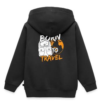 Reisen Welt erkunden Weltenbummler Reise erkunden - Kinder Premium Organic Hoodie - Schwarz - Hinten - AI Model Kid Male (0cm)