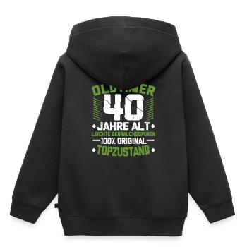 40. Geburtstag - Kinder Premium Organic Hoodie - Schwarz - Hinten - AI Model Kid Male (0cm)