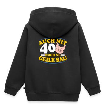 40. Geburtstag - Kinder Premium Organic Hoodie - Schwarz - Hinten - AI Model Kid Male (0cm)