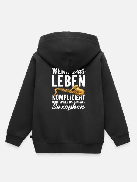 Saxophone - Kinder Premium Organic Hoodie - Schwarz
