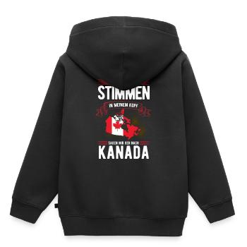 Kanada - Kinder Premium Organic Hoodie - Schwarz - Hinten - AI Model Kid Male (0cm)