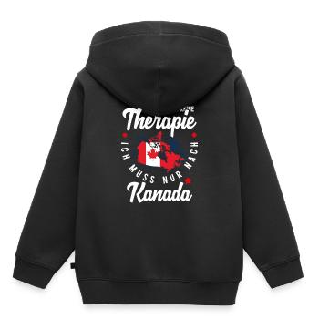 Kanada - Kinder Premium Organic Hoodie - Schwarz - Hinten - AI Model Kid Male (0cm)