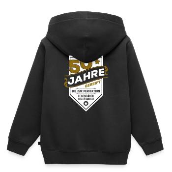 50th birthday - Kids Premium Organic Hoodie - black - Back - AI Model Kid Male (0cm)