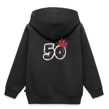 50. Geburtstag - Kinder Premium Organic Hoodie - Schwarz - Hinten - AI Model Kid Male (0cm)
