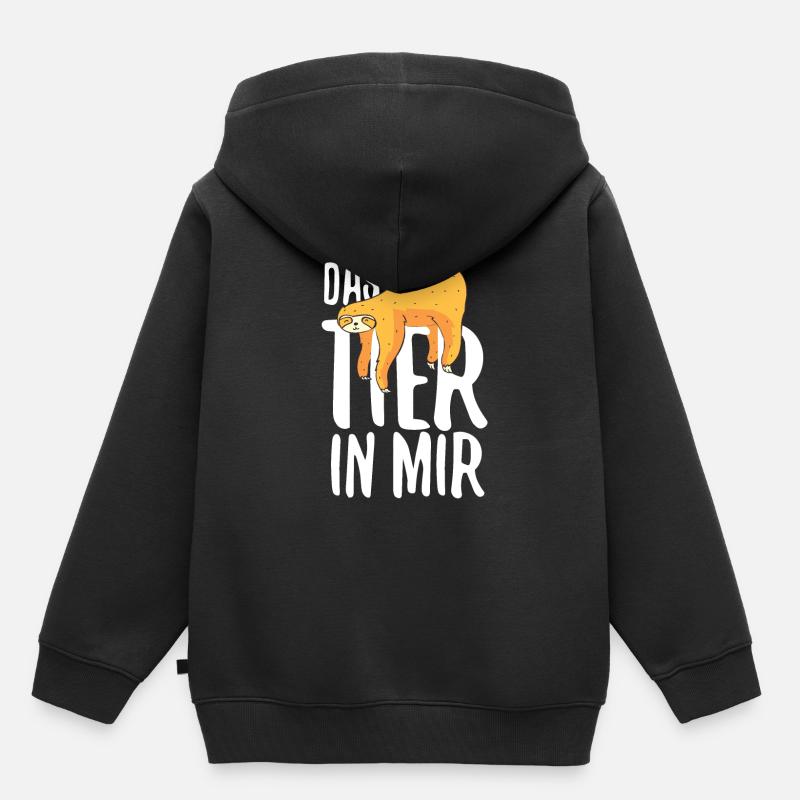 Faultier - Kinder Premium Organic Hoodie - Schwarz