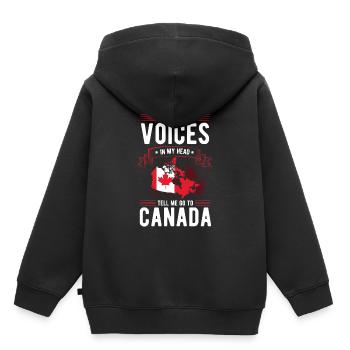 Kanada - Kinder Premium Organic Hoodie - Schwarz - Hinten - AI Model Kid Male (0cm)