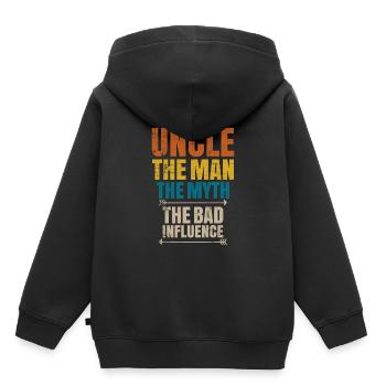 oncle - Sweat Premium à capuche enfant bio - noir - Dos - AI Model Kid Male (0cm)