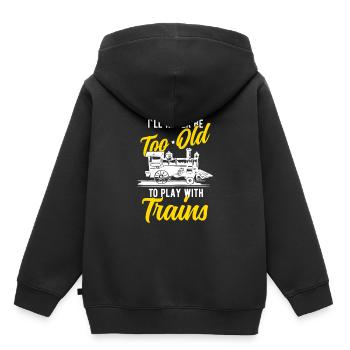 Train trains train modèle - Sweat Premium à capuche enfant bio - noir - Dos - AI Model Kid Male (0cm)