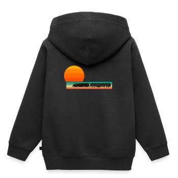 Train trains train modèle - Sweat Premium à capuche enfant bio - noir - Dos - AI Model Kid Male (0cm)