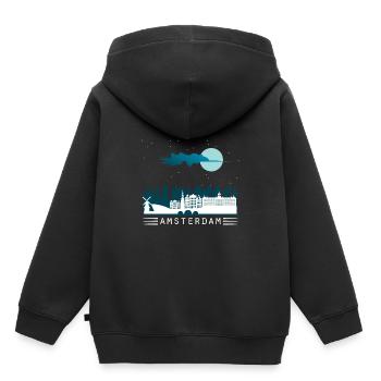 Amsterdam - Sweat Premium à capuche enfant bio - noir - Dos - AI Model Kid Male (0cm)