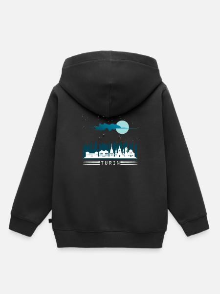 Turin - Kinder Premium Organic Hoodie - Schwarz
