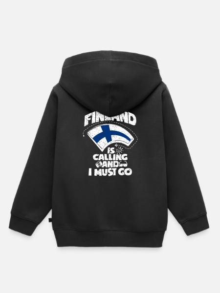 Finnland - Kinder Premium Organic Hoodie - Schwarz