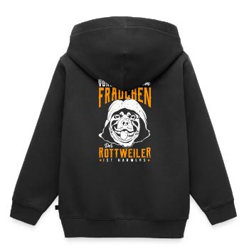 Rottweiler - Kinder Premium Organic Hoodie - Schwarz - Hinten - AI Model Kid Male (0cm)