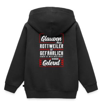Rottweiler - Kinder Premium Organic Hoodie - Schwarz - Hinten - AI Model Kid Male (0cm)