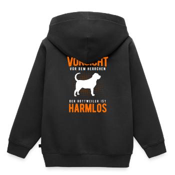Rottweiler - Kinder Premium Organic Hoodie - Schwarz - Hinten - AI Model Kid Male (0cm)