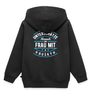 Husky - Kinder Premium Organic Hoodie - Schwarz - Hinten - AI Model Kid Male (0cm)