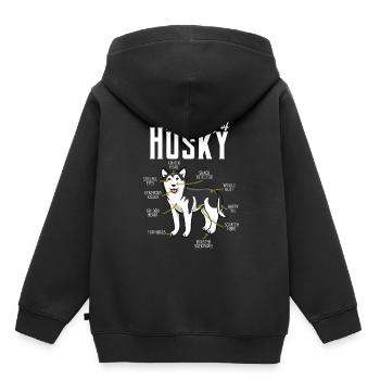 Husky - Sweat Premium à capuche enfant bio - noir - Dos - AI Model Kid Male (0cm)