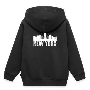 New York - Sweat Premium à capuche enfant bio - noir - Dos - AI Model Kid Male (0cm)