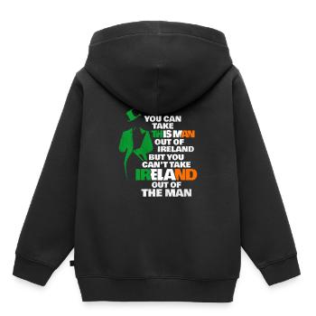 Irlande - Sweat Premium à capuche enfant bio - noir - Dos - AI Model Kid Male (0cm)