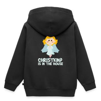 Christkind is in the House - Engel Weihnachten - Kinder Premium Organic Hoodie - Schwarz - Hinten - AI Model Kid Male (0cm)