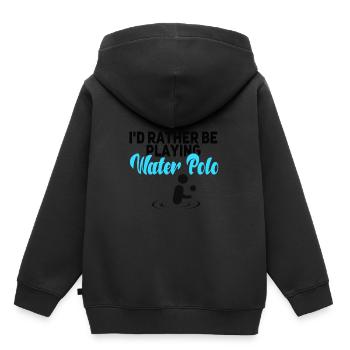 Wasserball - Kinder Premium Organic Hoodie - Schwarz - Hinten - AI Model Kid Male (0cm)