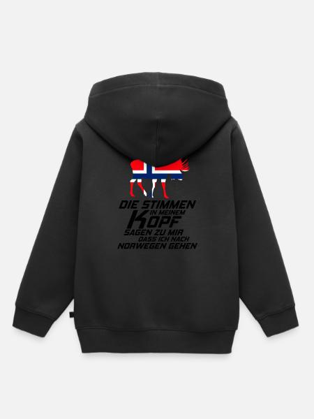 Norwegen - Kinder Premium Organic Hoodie - Schwarz
