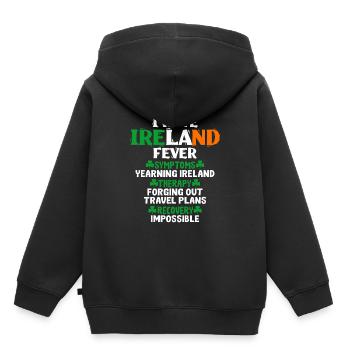 Irland - Kinder Premium Organic Hoodie - Schwarz - Hinten - AI Model Kid Male (0cm)