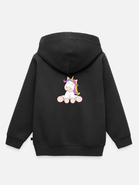 Einhorn - Kinder Premium Organic Hoodie - Schwarz