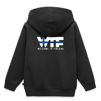 Finlande - Sweat Premium à capuche enfant bio - noir - Dos - AI Model Kid Male (0cm)