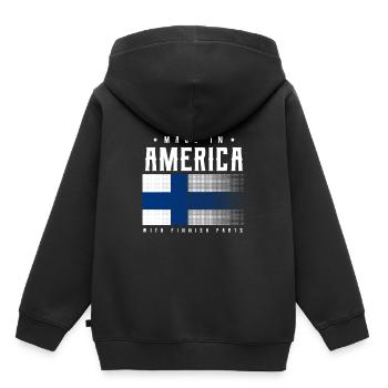Finlande - Sweat Premium à capuche enfant bio - noir - Dos - AI Model Kid Male (0cm)