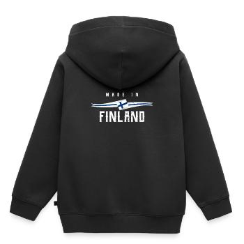 Finlande - Sweat Premium à capuche enfant bio - noir - Dos - AI Model Kid Male (0cm)