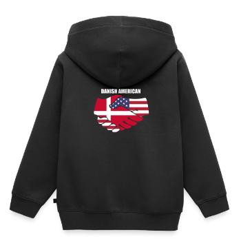 Dänemark - Kinder Premium Organic Hoodie - Schwarz - Hinten - AI Model Kid Male (0cm)