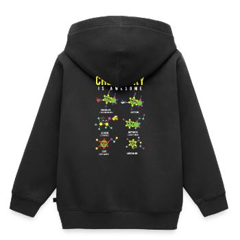 chemie - Kinder Premium Organic Hoodie - Schwarz - Hinten - AI Model Kid Male (0cm)