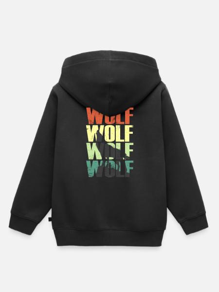 Wolf Wlfe Wolfsrudel Geschenk - Kinder Premium Organic Hoodie - Schwarz