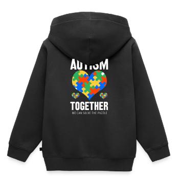 Autismus - Kinder Premium Organic Hoodie - Schwarz - Hinten - AI Model Kid Male (0cm)