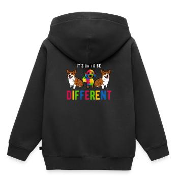 Autismus - Kinder Premium Organic Hoodie - Schwarz - Hinten - AI Model Kid Male (0cm)