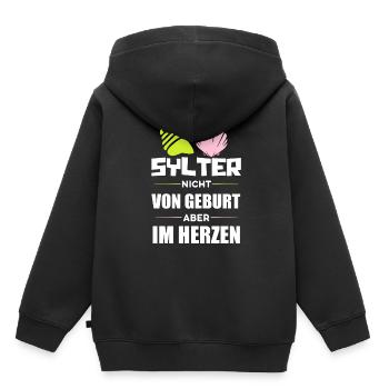 Sylt - Kinder Premium Organic Hoodie - Schwarz - Hinten - AI Model Kid Male (0cm)