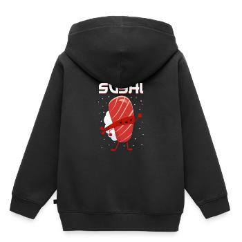 Japan - Kinder Premium Organic Hoodie - Schwarz - Hinten - AI Model Kid Male (0cm)