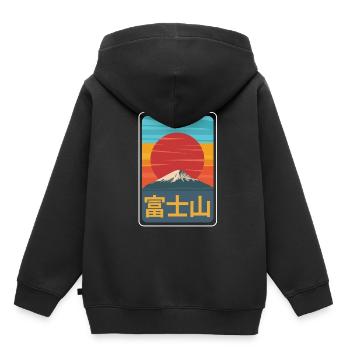 Japon - Sweat Premium à capuche enfant bio - noir - Dos - AI Model Kid Male (0cm)
