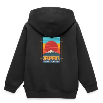 Japan - Kinder Premium Organic Hoodie - Schwarz - Hinten - AI Model Kid Male (0cm)