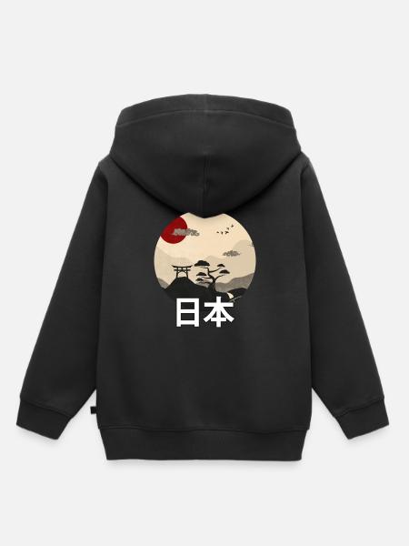Japan - Kinder Premium Organic Hoodie - Schwarz