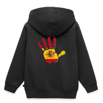 Espagne - Sweat Premium à capuche enfant bio - noir - Dos - AI Model Kid Male (0cm)