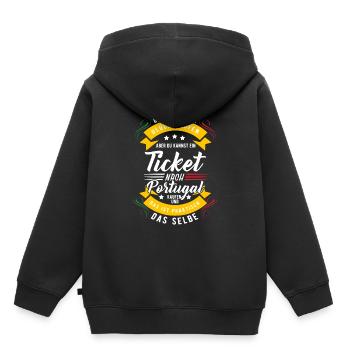 Portugal - Kinder Premium Organic Hoodie - Schwarz - Hinten - AI Model Kid Male (0cm)